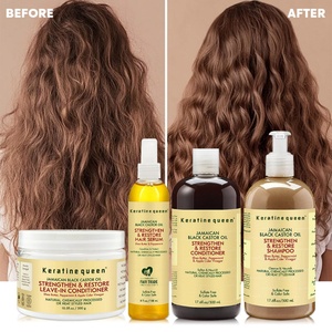 Champú y Crema Hidratante y Nutritiva para el Cuidado del Cabello con Aceite de Ricino Negro y Queratina Orgánica, Suministro de Fábrica - Product Image 1