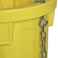 Goulotte de vidage industrielle pour déchets et débris, empilable, déchargeur vertical cylindrique avec crochets et chaînes