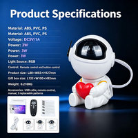 Projecteur d'étoiles Lampe Cœur Rouge RGB Nébuleuse Galaxie Lumière de Projection USB Télécommande Écologique Intensité Réglable Chambre à Coucher