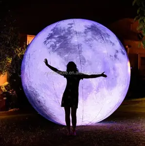 2024热卖发光二极管巨型充气月球球，婚礼活动装饰用充气月神气球