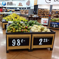 Supermarkt schap, displayrek, gondola, metalen schappen voor fruit en groenten