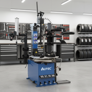 Changeur de pneus semi-automatique AUTEC avec bras oscillant inclinable et bras d'assistance, certifié CE, pour atelier de réparation automobile - Product Image 1