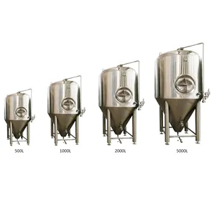 500L 1000L 2000L Liter Stainless Steel Jacketed Conical Fermenting Container Vessel Fermenter Beer Fermentation Tanks for sale