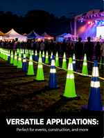 Cône de signalisation routière réfléchissant prismatique en PVC haute visibilité 75 cm IP67 – Barrière de sécurité pour le contrôle du trafic routier et la réduction de vitesse