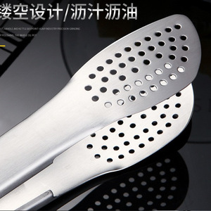 Pinces alimentaires en acier inoxydable 304 extra longues pour la cuisine, la pâtisserie, le pain, les steaks, les barbecues, avec embouts en silicone - Product Image 3