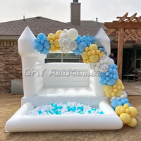 Nouveau château gonflable commercial gonflable de maison de rebond blanche populaire extérieur avec fosse à balles