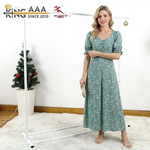 Robe en soie d'<span class=keywords><strong>occasion</strong></span> élégante pour femme, col en V, longueur midi, vente en gros KingAAA, balles de vêtements de seconde main pour occasions de fête - Product Image 1