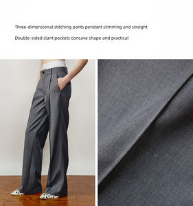 <span class=keywords><strong>Pantaloni</strong></span> dritti a vita doppia in <span class=keywords><strong>lana</strong></span> larga vecchi soldi <span class=keywords><strong>pantaloni</strong></span> Casual da <span class=keywords><strong>donna</strong></span> a vita alta <span class=keywords><strong>pantaloni</strong></span> rilassati sul posto di lavoro - Product Image 5