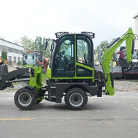 Mini Backhoe Loader 1 Ton 3 Ton Excavator Kecil Retroexcavadora untuk Penggunaan Rumah, Kebun, dan Pertanian