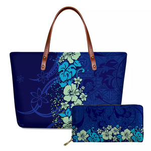 Conjunto de Bolsos Personalizados al por Mayor con Estampado Polinesio de Samoa, Bolso de Diseño Único para <span class=keywords><strong>Mujer</strong></span>, Bolsos de Lujo Grandes, Bolsos Vintage para Dama - Product Image 1