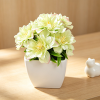 Plante artificielle en pot de style nordique haut de gamme, réaliste, mini lotus en soie, bonsaï fait main, longue durée, doux, pour le Nouvel An