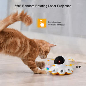 Jouet interactif et écologique rechargeable 2-en-1 pour chat au laser et à taupe Smart Indoor 360 Degrees Rotation Voice Control Plastic - Product Image 3