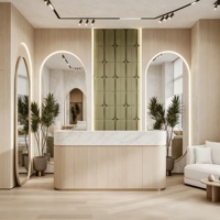 Station de manucure, mobilier de salon de beauté, aménagement complet sur mesure, design intérieur de salon de coiffure, décoration et rénovation de salon de barbier