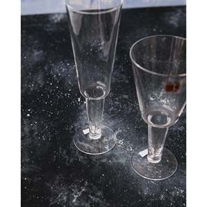 Ensemble de six verres à vin en cristal personnalisés Carlo Moretti, six flûtes, logo personnalisé, gravure métallique transparente, utilisation à domicile ou au bar, 0g - Product Image 1