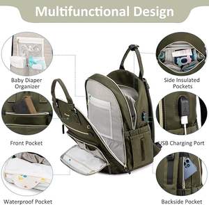 Échantillon gratuit Sacs à couches multifonctionnels pour les mamans en voyage Ensemble de quatre sacs à couches pour bébé de bonne qualité - Product Image 2