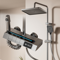 Ensemble de douche moderne en aluminium avec affichage numérique et jet doux pour salle de bain de villa, robinet de baignoire inclus