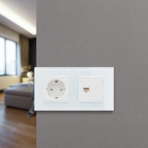 Smartdust Luxe Eu Germany Standaard SK-M121-G101L Lan + Socket Kristalglas Wandcontactdoos - Product Image 3