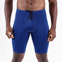 Shorts de compression sans coutures pour hommes avec cordon de serrage, respirants, séchage rapide, couche de base avec poche pour la course et l'entraînement