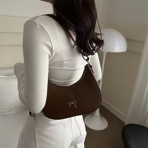Sac à bandoulière décontracté pour femme en cuir PU léger, style vintage, fermeture éclair, couleur unie - Product Image 4