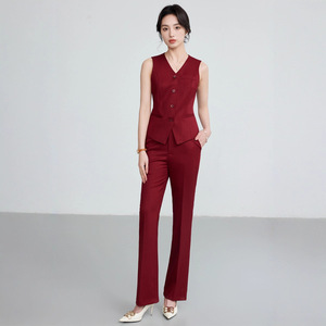 Women's Double Breasted Striped Suit Set Polyester Slim Fit Office Lady Spring Autumn Anti-Wrinkle Full Sleeve - Product Image 3
