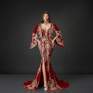 Vestido de Novia Elegante de Seda Turca 100% con Estampado Floral, Estilo Celestial Charm, Largo hasta el Suelo - Product Image 2