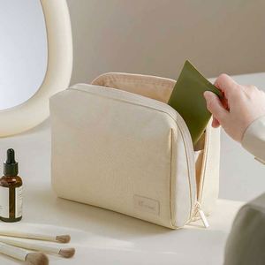 Sac cosmétique en toile de coton imprimé personnalisé, fermeture éclair, en lin RPET recyclé, écologique et biologique - Product Image 6