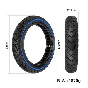 ยูลิป 14×2.5 ยางตันลายปีกสีน้ำเงิน ยางตันลายรังผึ้งแบบกลวงขนาด 14 นิ้ว ทนทานต่อการเจาะ พร้อมเส้นสีน้ำเงิน - Product Image 2
