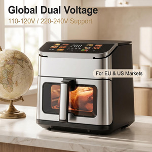 <span class=keywords><strong>Friteuse</strong></span> à air double tension 110V-240V, grande capacité 10L, 1800W, chauffage en acier inoxydable 304, finition mate, certifiée GS CE CB - Product Image 5
