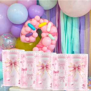 Bow Party Gift Bag Plastic Candy Gift Tote Birthday Decor <b>Princess</b> Theme 2-4 Years Kids Party Favors - Product Image 1
