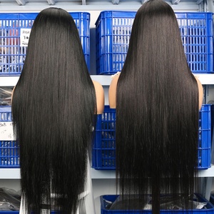 Perruque 100% cheveux humains indiens bruts sans colle, perruques frontales en dentelle HD 13x4, perruques en cheveux humains vierges alignés sur les cuticules pour femmes noires - Product Image 2