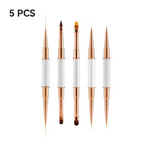 Ensemble de pinceaux de luxe pour nail art avec manche métallique, poils en nylon doux, personnalisable, outil de peinture multifonctionnel pour salon de manucure - Product Image 4