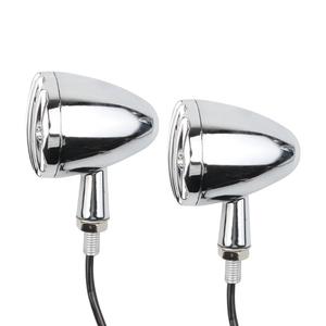 Bullet Grille Style moto Chrome LED Bullet ambre clignotant lampe pour Harley Davidson Softail café <span class=keywords><strong>Racer</strong></span> - Product Image 2