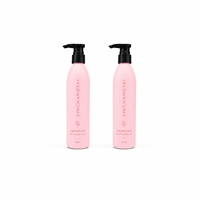 Flacon pompe distributeur de gel douche et nettoyant corporel en HDPE noir mat de 400 ml, rechargeable, cylindre fin, pour soins quotidiens rafraîchissants, spa à domicile