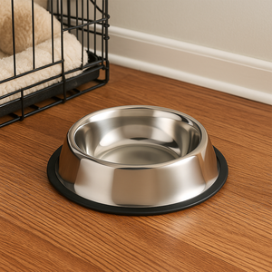 26cm ciotola per animali in acciaio inox resistente Non scivoloso piatto per cani e gatti all'aperto ciotola di alimentazione da viaggio facile da pulire - Product Image 2