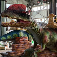 Kapalı Oyun Alanları İçin Dilophosaurus Animatronik Modeli, Satılık İnteraktif Robot Dinozor Binme Oyuncağı