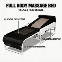 Table de massage professionnelle portable ZL en tourmaline et jade avec système de chauffage à minuterie, hauteur réglable, pour salon, couleur noire, 40 min, PU, garantie 12 mois