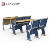 LEADCOM LS-423 Ensemble de table et chaise de conférence modulable pour salle de classe, avec chaise rembourrée en tissu et accoudoirs, pour écoles et salles de classe