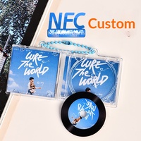 Mini álbum de acrílico personalizado con transferencia de datos UV NFC para colgante de caja, regalo de música de vinilo de celebridades, llavero periférico