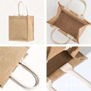 Promotional <b>Gifts</b> Wholesale High Quality Custom Jute Shopping Tote Bag for Advertising - Product Image 3