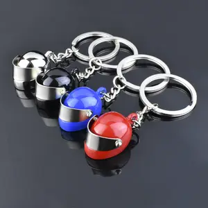 Goedkope Reclame Sleutelhanger Multi-color Creative Motorhelm Lichtmetalen Metal Key Tailleband Sleutelhanger Keten