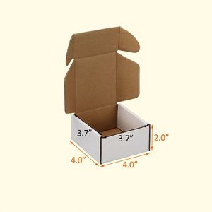 4x4x2 Inches Plain <b>White</b> Shipping <b>Boxes</b> Set of 25, <b>White</b> Corrugated Cardboard Box - Product Image 2