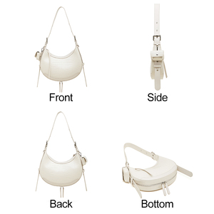 Sacs à main pour femmes Sacs à Main Cuir Véritable <span class=keywords><strong>Femme</strong></span> Designer Sac Épaule Messenger Luxe Discret Sac Demi-Lune - Product Image 5