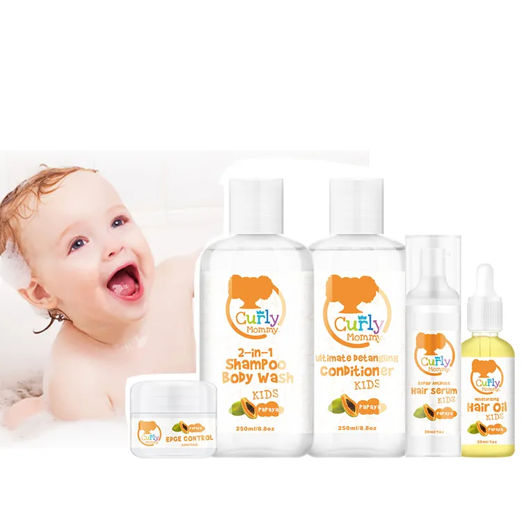 Get discount and free gifts private label childrens baby hair care products sets conditioning relaxer system for kids