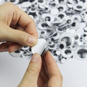 Autocollants pour yeux d'animaux en résine noire et blanche, adhésifs, pour enfants, accessoires de bricolage faits à la main, pour les 0-24 ans - Product Image 4
