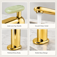 Robinet de lavabo de salle de bain moderne en laiton massif, monocommande, monotrou, mitigeur chaud/froid avec poignée style pierre