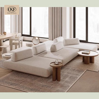 Canapé-lit modulaire convertible, bloc carré au sol, dossier conique, couture passepoilée, simple ou double, réglable, pour villa, appartement, hôtel