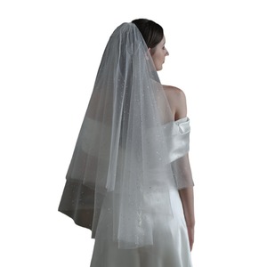 Tschick einfache doppelschichtige weiße glitzernde silberne Pailletten für Brautmensch-Schleier und Brautkleid-Zubehör