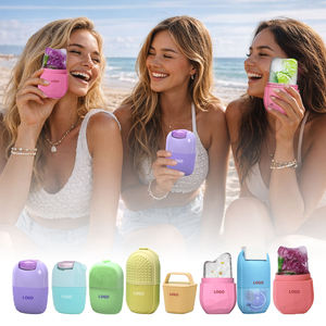 Essentiel de l'été : Moule à glaçons pour le visage en silicone de qualité alimentaire FDA/LFGB, bac à glaçons pour rafraîchissement du visage, écologique, couleur personnalisable, <span class=keywords><strong>outil</strong></span> de soin de la peau - Product Image 1