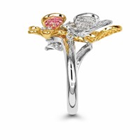 Bague de cheveux nœudée style punk pour mariage, plaquée or 18 carats, avec zircon cubique, pour femme, cadeau de fête tendance