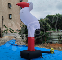 Poupée gonflable en forme d'oiseau avec éclairage LED personnalisé, costume de grue gonflable imprimé pour défilé, soirée, spectacle pour adultes